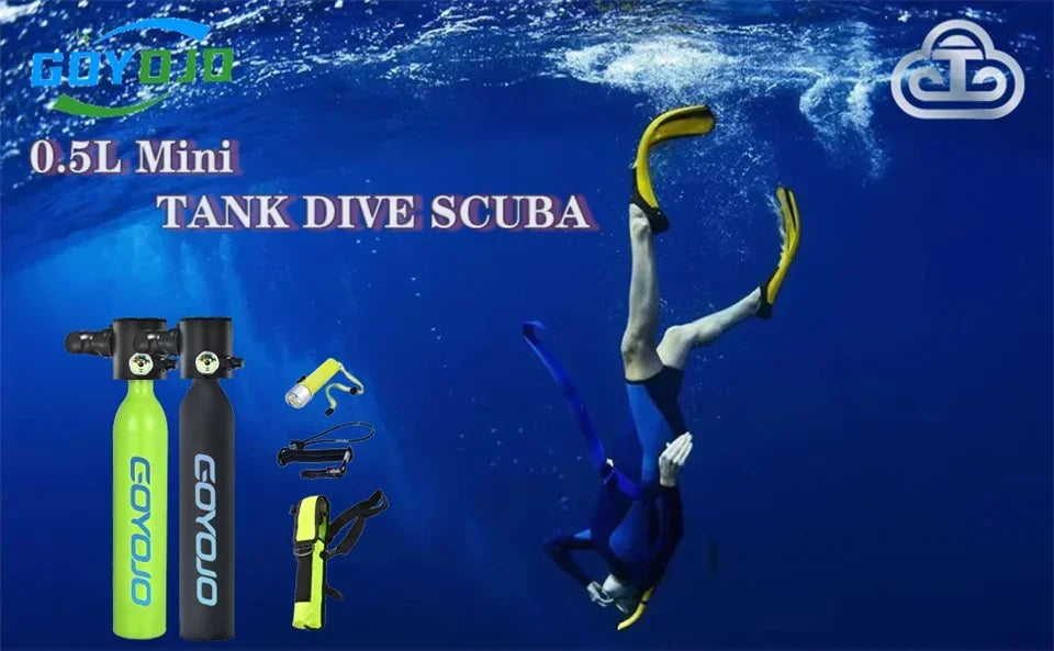 Mini Scuba Tank 0,5L – Tragbare Sauerstoffflasche für Tauchen & Schnorcheln (5-10 Min)