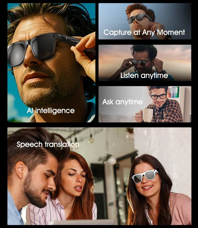 6K HD KI Sport-Brille 2025 – Mini-Kamera, Bluetooth, Sprachassistent & Wearable Camera