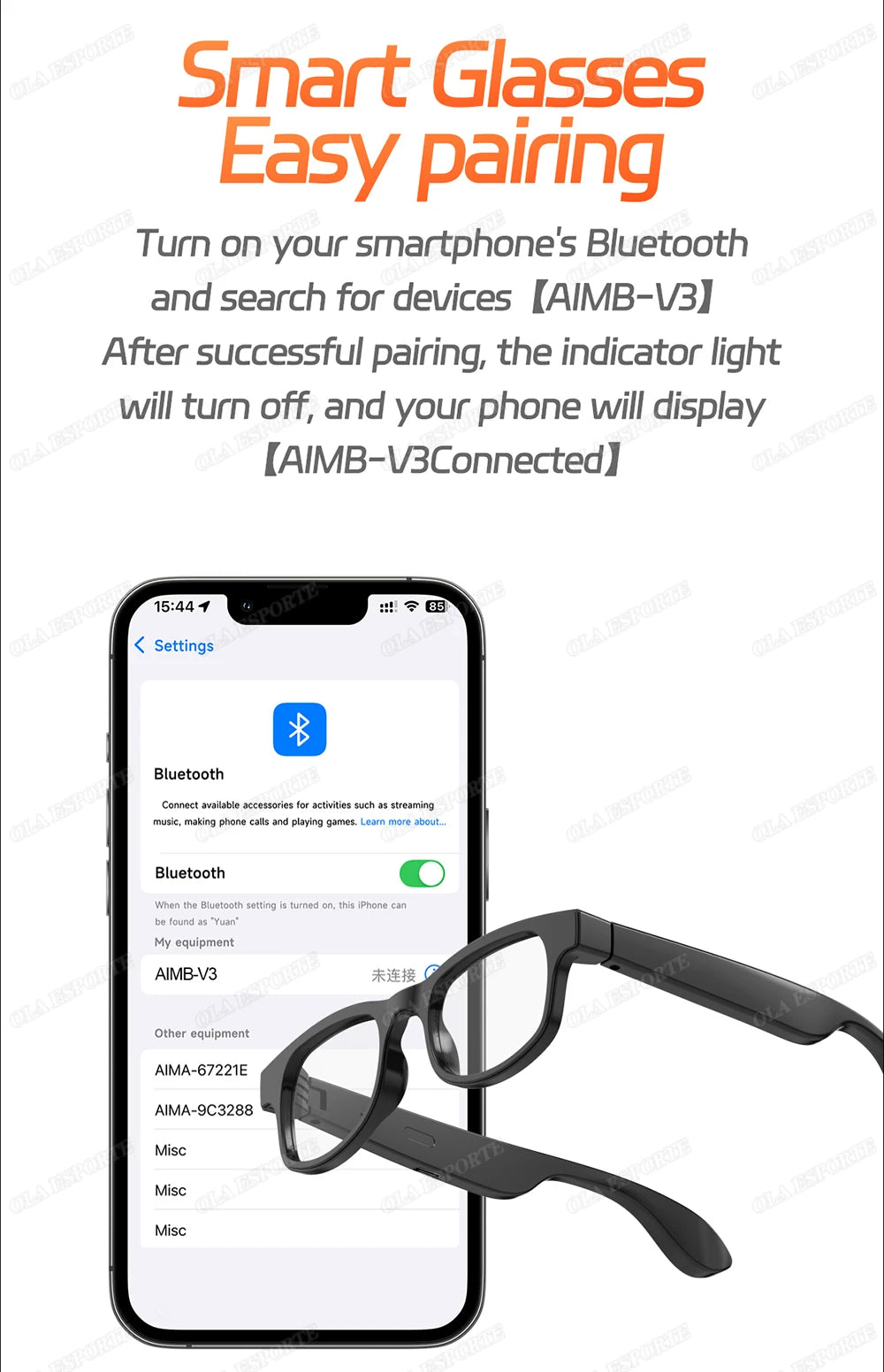 Anti-Blaulicht Smart Glasses – Bluetooth 5.4, Musik & Sprachassistent