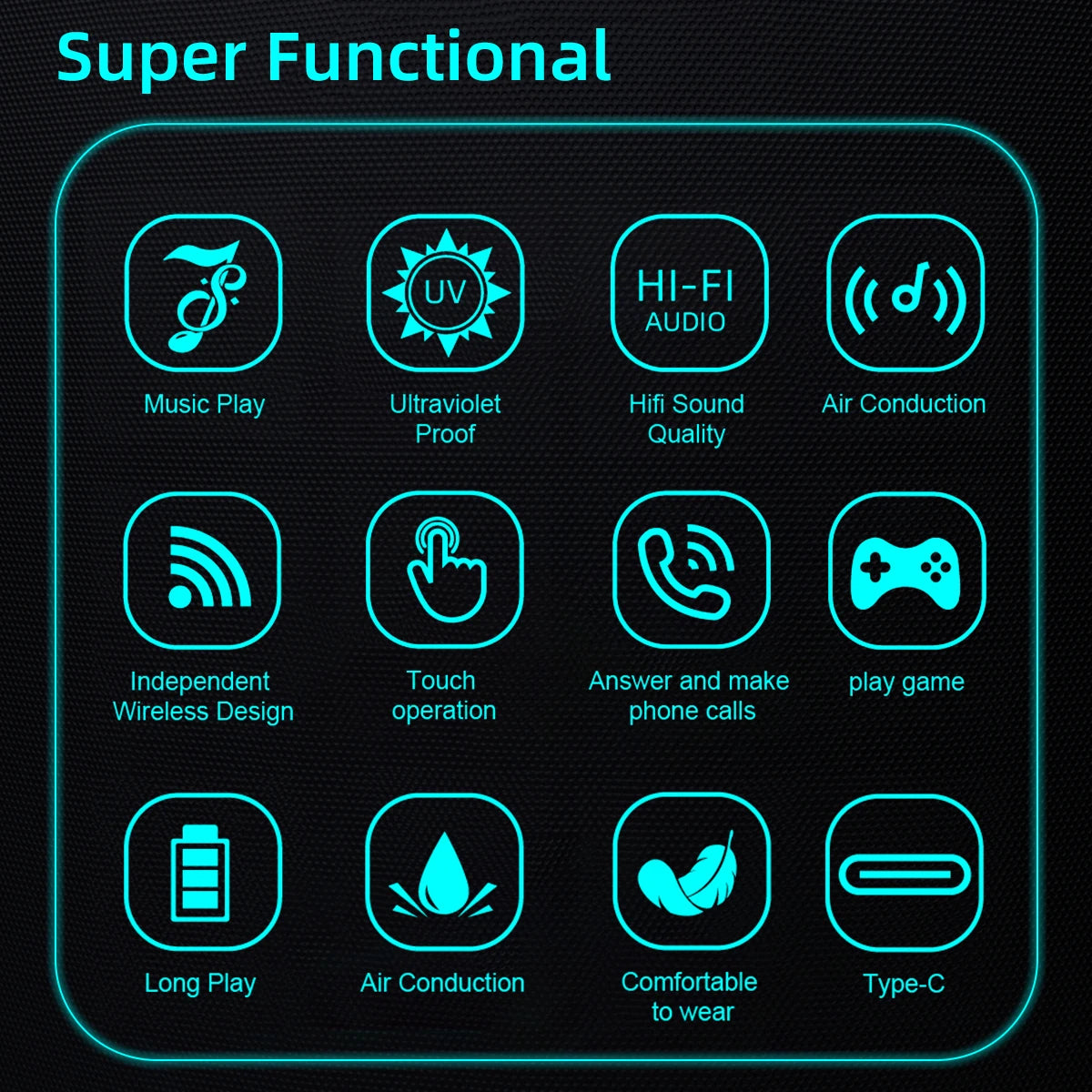 Bluetooth Smart Glasses V5.3 – Musik, Anrufe & UV-Schutz Sonnenbrille
