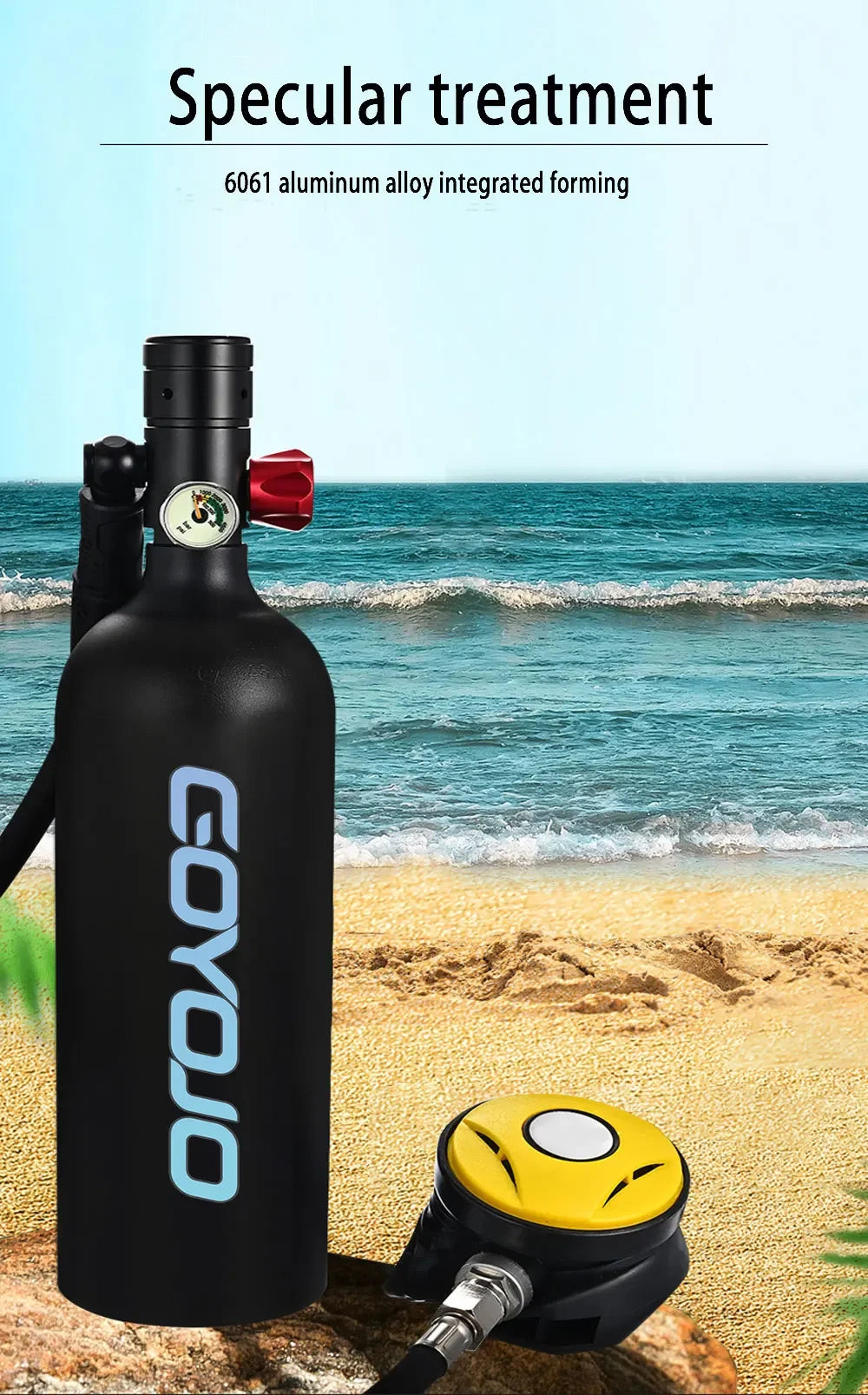 1L Mini Scuba Tank mit Tauchermaske – DOT-zertifiziert, 15 Min. Tauchzeit