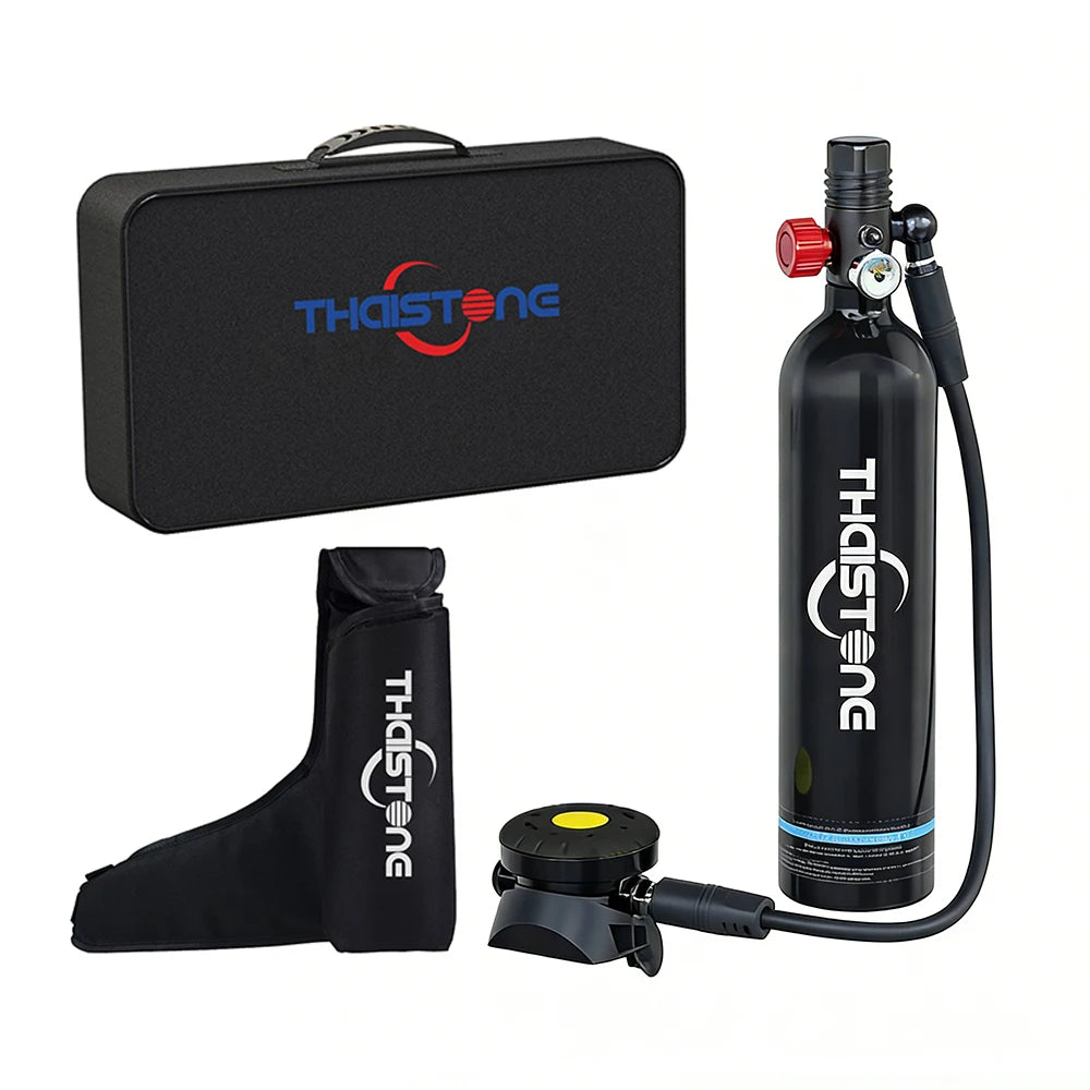 THAISTONE 1L Scuba Tauchflasche – 15–25 Min. Tauchzeit mit Adapter & Profi-Ausrüstung