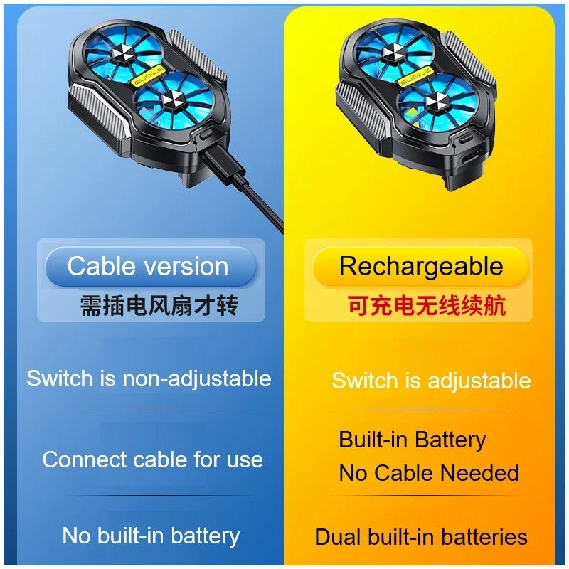 FS01 Dual-Lüfter Handy-Kühler – Wiederaufladbar, Luftkühlung & Gaming-Taste – Bild 5
