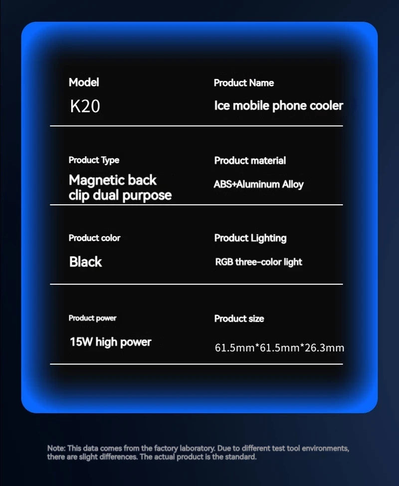 K20 Magnetischer Handy-Kühler – Portabel, RGB & Digitaldisplay für Gaming – Bild 20