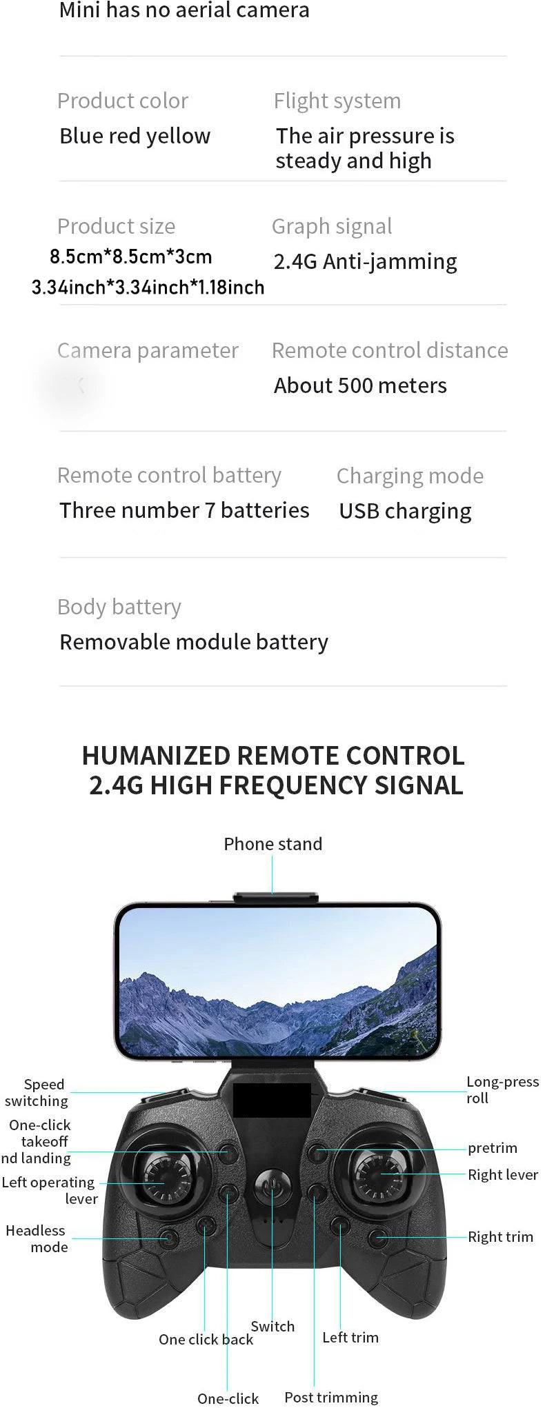 DWI D12 Mini Drohne mit Kamera – App-gesteuert, 4-Kanal, für Innen & Außen