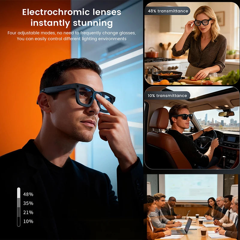 Smart Glasses HD E02 – 8MP Kamera, KI-Übersetzung, WLAN & Bluetooth