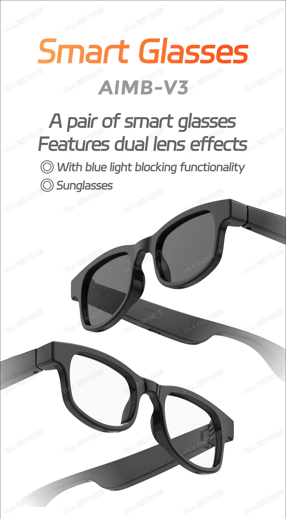 Smart Audio Brille – Bluetooth 5.4, Musik, Anrufe & Blaulichtschutz