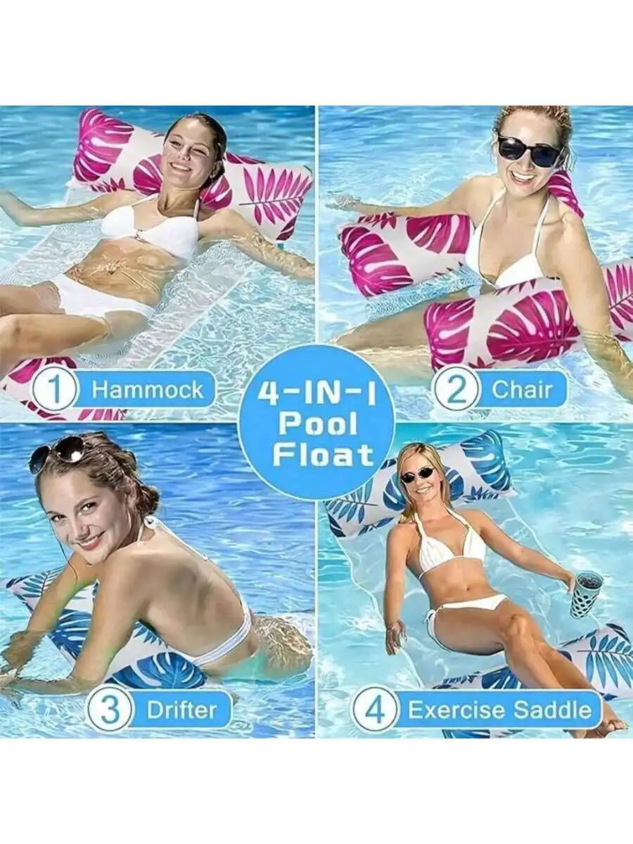 Pool Luftmatratze 4-in-1 – Aufblasbare Wasser-Hängematte für Erwachsene & Kinder