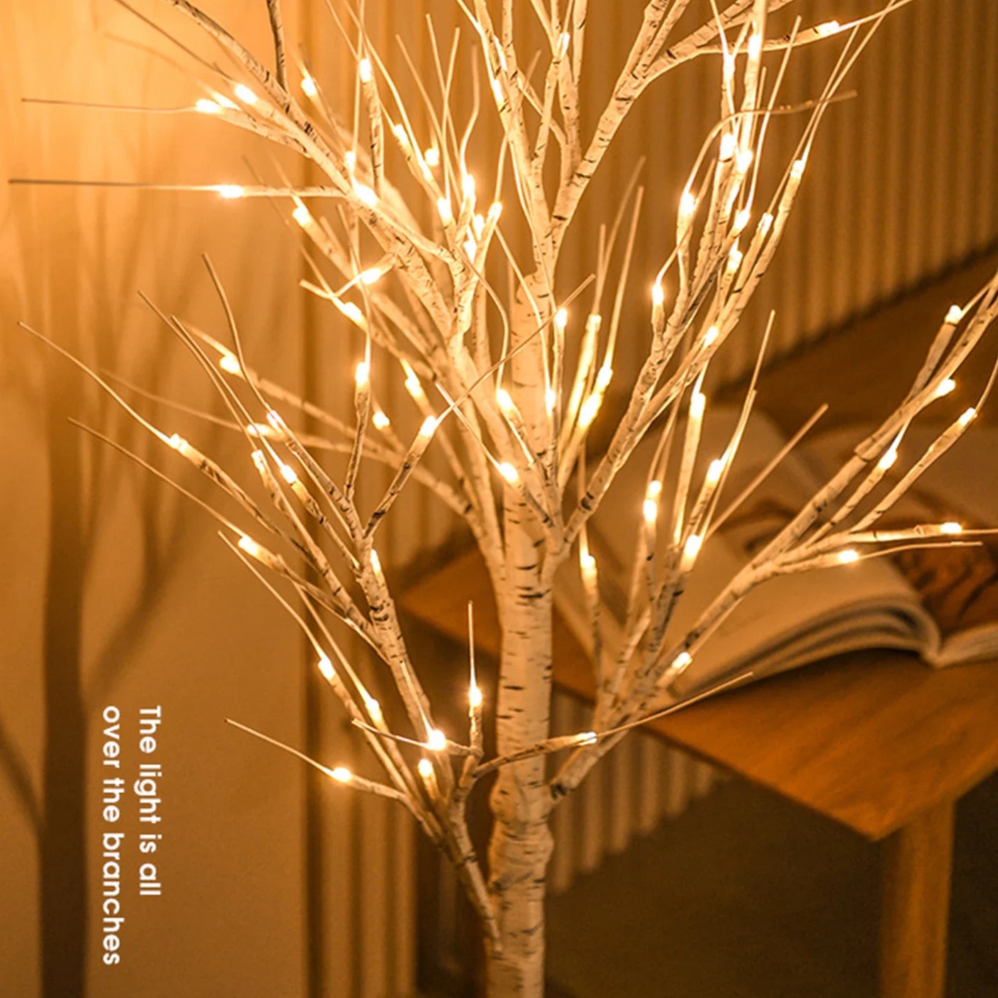 Künstlicher Birkenbaum mit Licht – LED Deko Baum für Weihnachten & Events