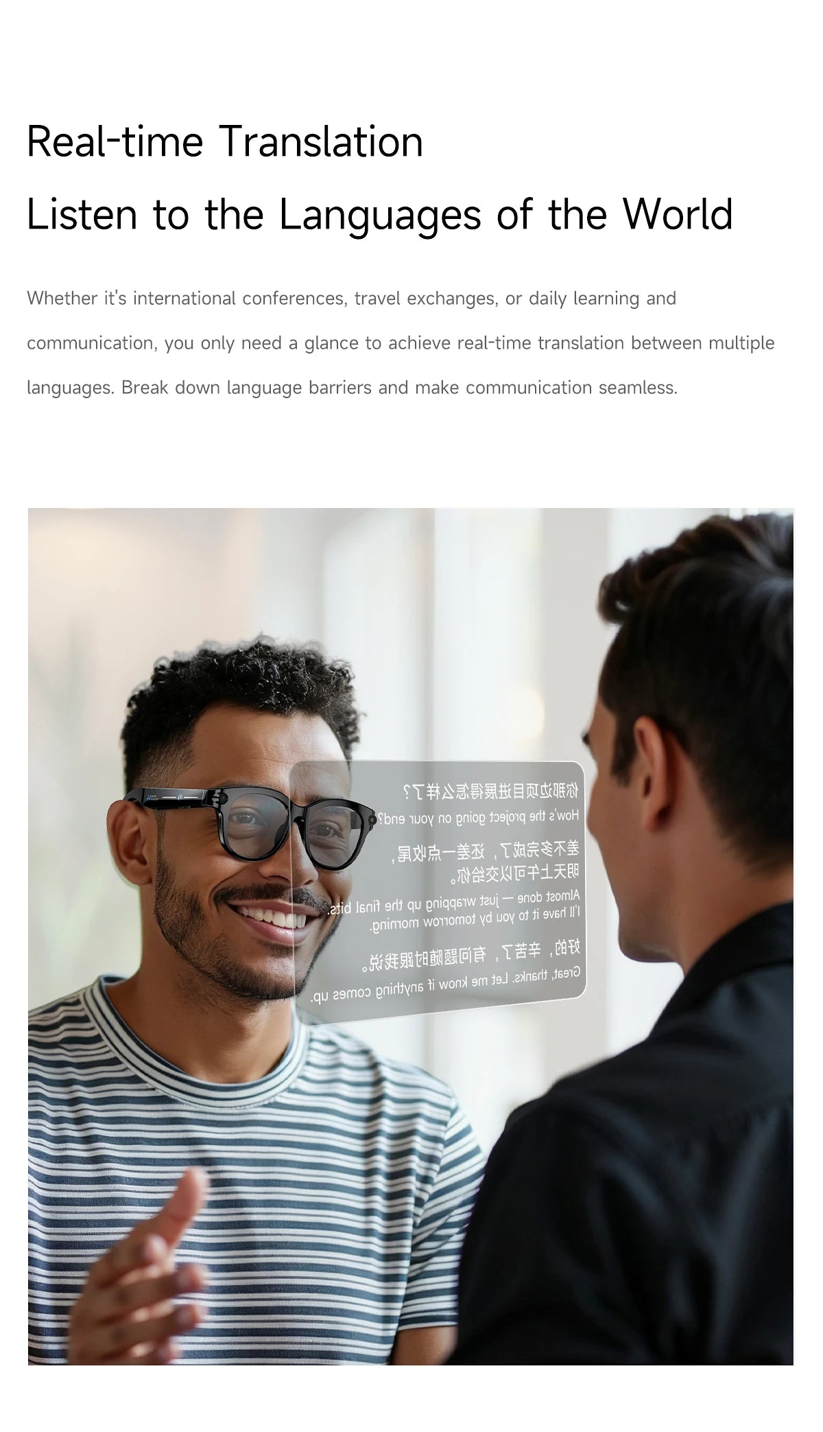 Lenovo AI Smart Glasses – Meeting Aufnahme, Übersetzung & Outdoor Sport