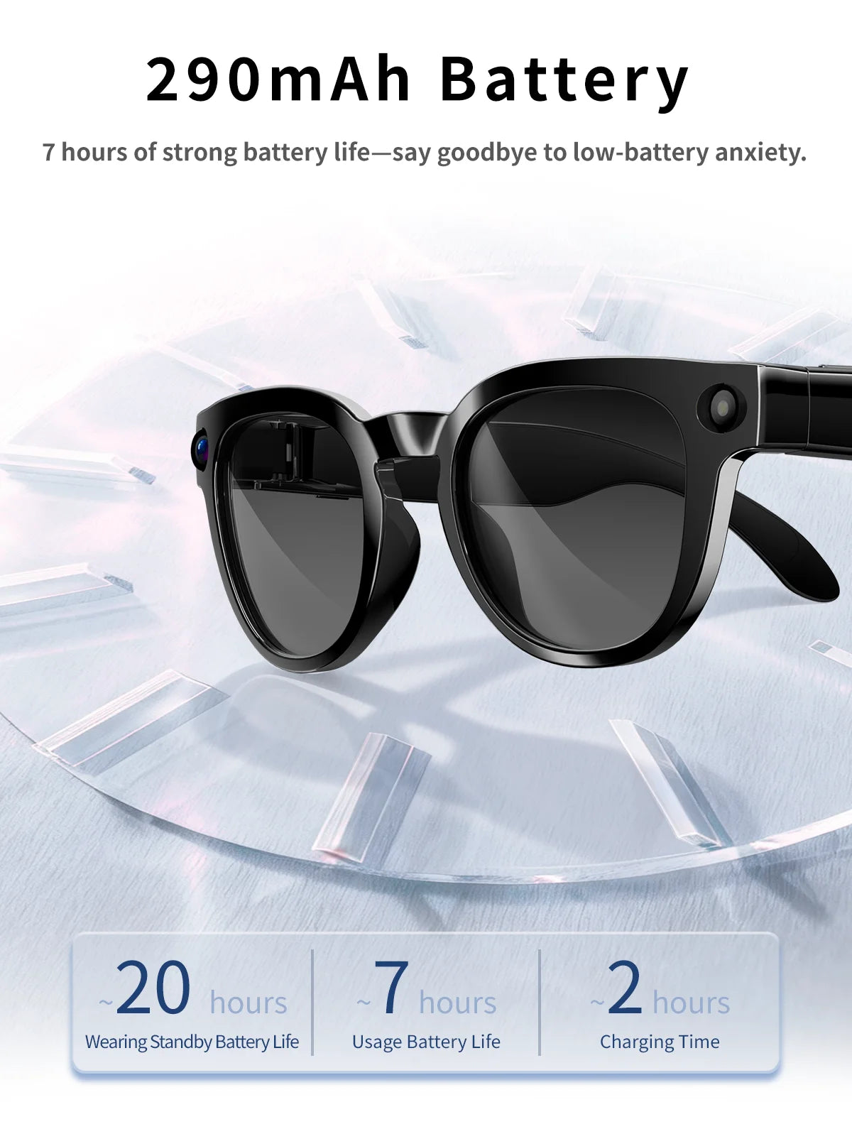 KI Smart Brille 2026 – 800W HD, Bluetooth 5.4, Wasserdicht, Übersetzung & Anti-Blaulicht