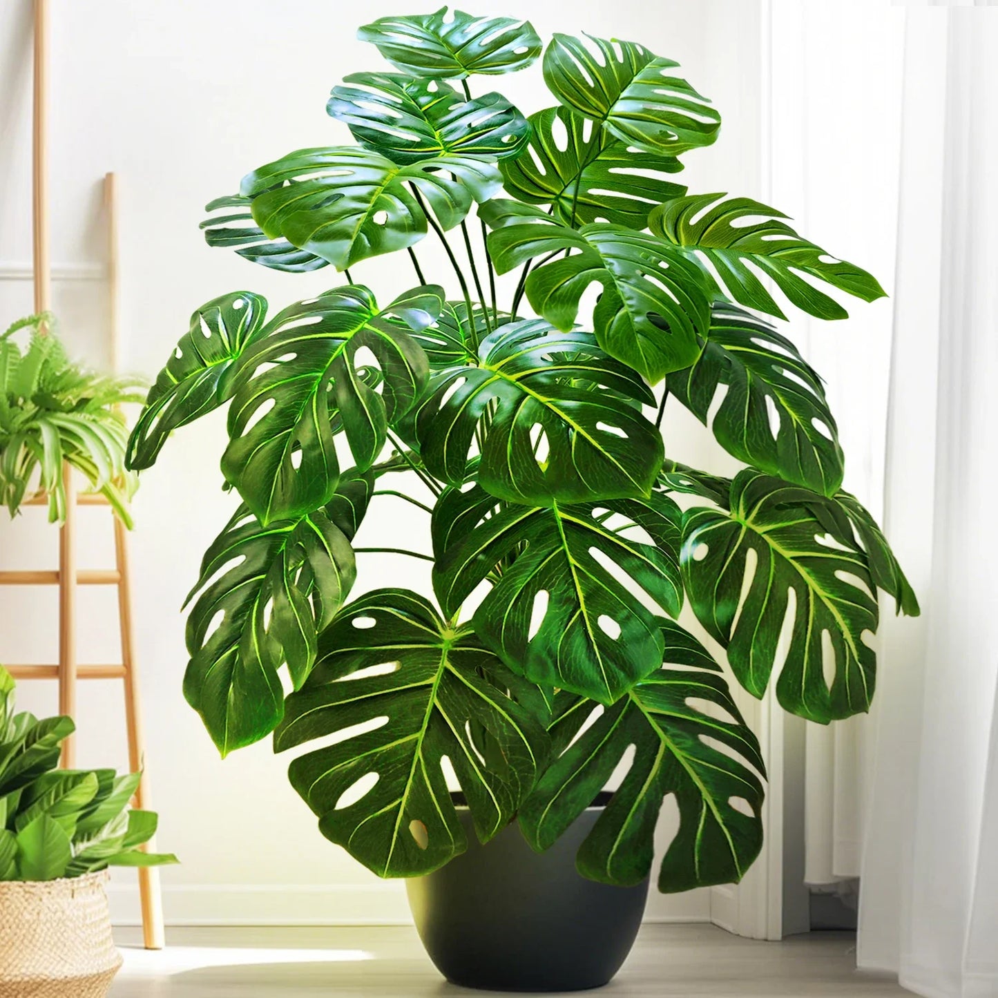 Künstliche Pflanzen Deko – Tropische Monstera für Wohnzimmer