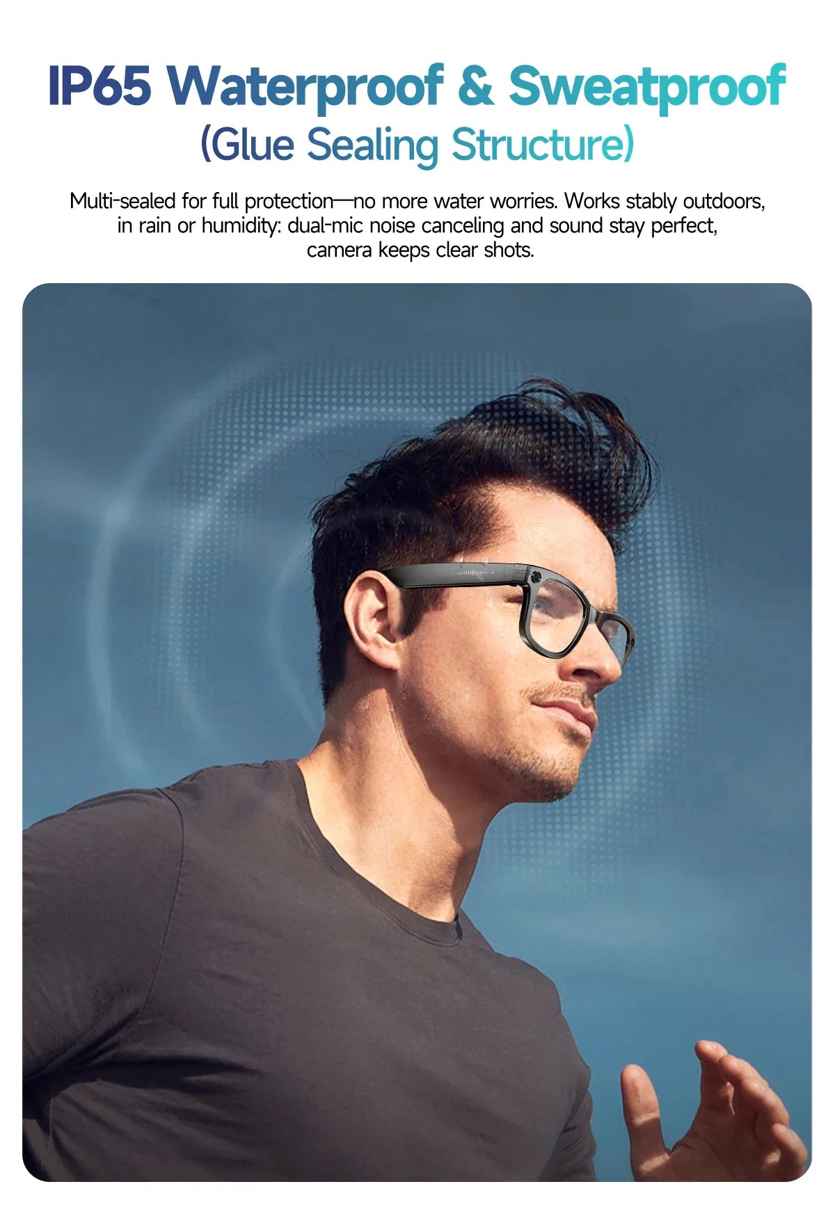 KI Smart Brille 8MP – 1080P HD Video, 100+ Sprachen Übersetzung, Bluetooth & Sonnenbrille