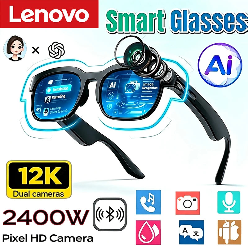 Lenovo XG89 Bluetooth-Smart-Brille für Musik und Anrufe – Produktbild 1