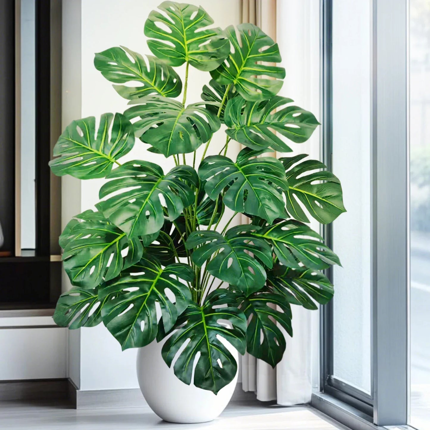 Künstliche Pflanzen Deko – Tropische Monstera für Wohnzimmer