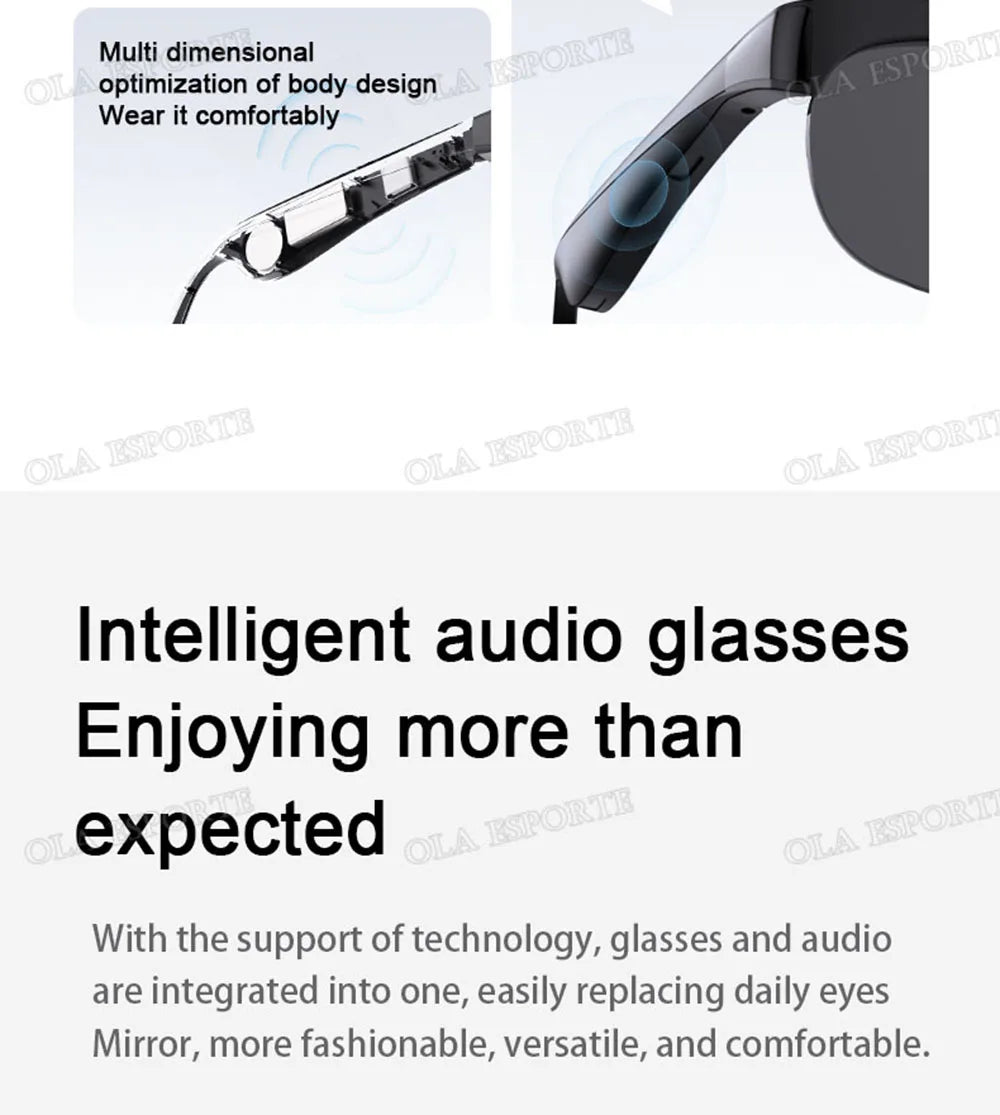 Smart Audio Brille – Bluetooth 5.3, Übersetzung in 144 Sprachen & 6h Akku