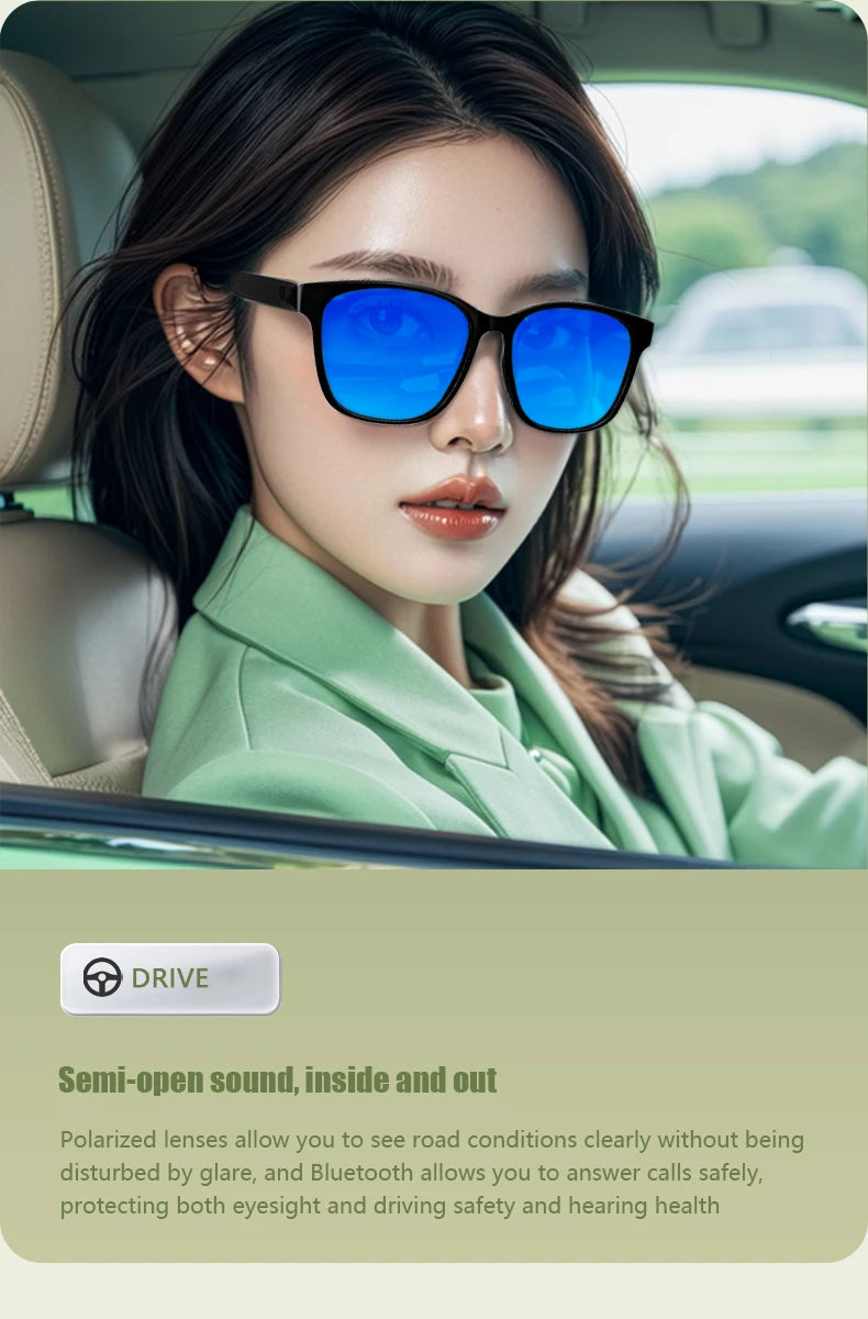 GS08 Smart-Brille Herren 2-in-1 – UV-Schutz, Polarisiert, Anti-Blaulicht & Musik