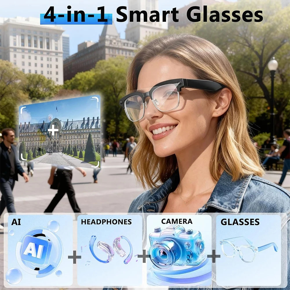 2026 Smart-Brille 800W Ultra-Wide – 4K Video, KI-Bilderkennung, Bluetooth & Übersetzung