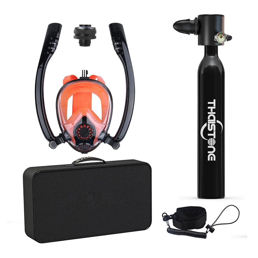 Tauchset mit Vollgesichtsmaske – 0,5 L Mini Scuba Tank & Schnorchelmaske