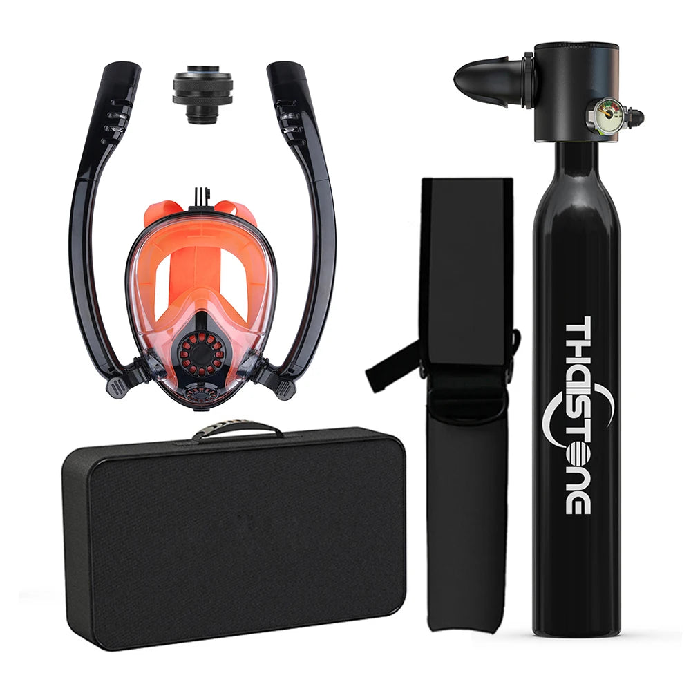 Tauchset mit Vollgesichtsmaske – 0,5 L Mini Scuba Tank & Schnorchelmaske
