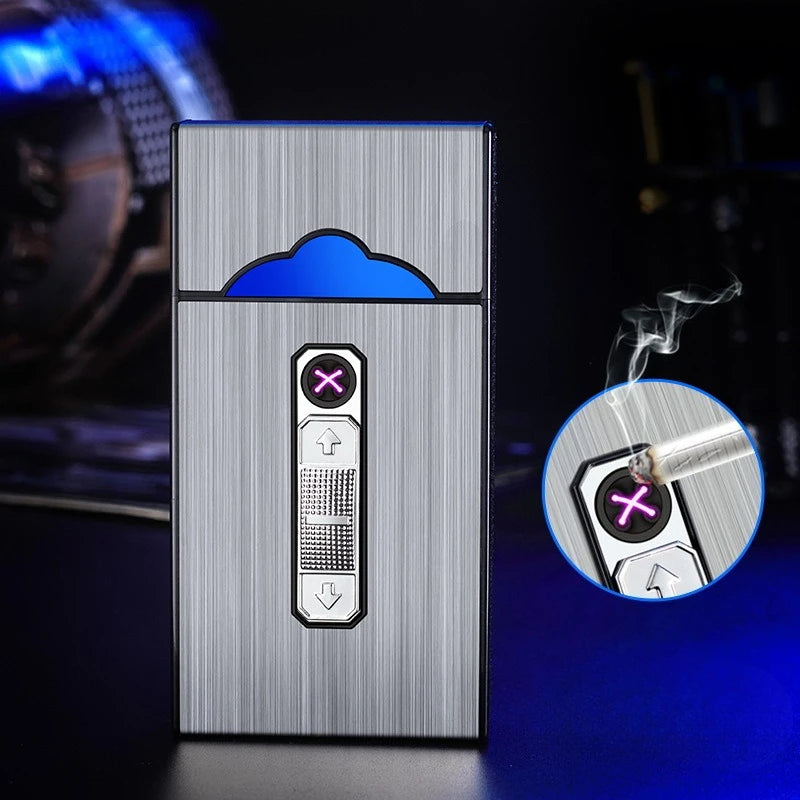 B05 USB-Zigarettenetui für 20 Zigaretten mit Dual-Lichtbogen-Feuerzeug – Produktbild 5