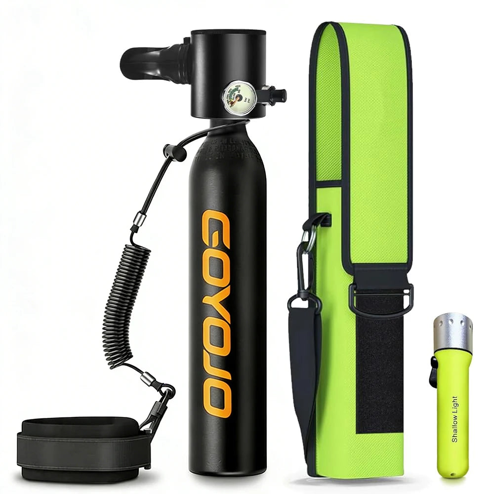 Mini Scuba Tank 0,5L – Tragbare Sauerstoffflasche für Tauchen & Schnorcheln (5-10 Min)