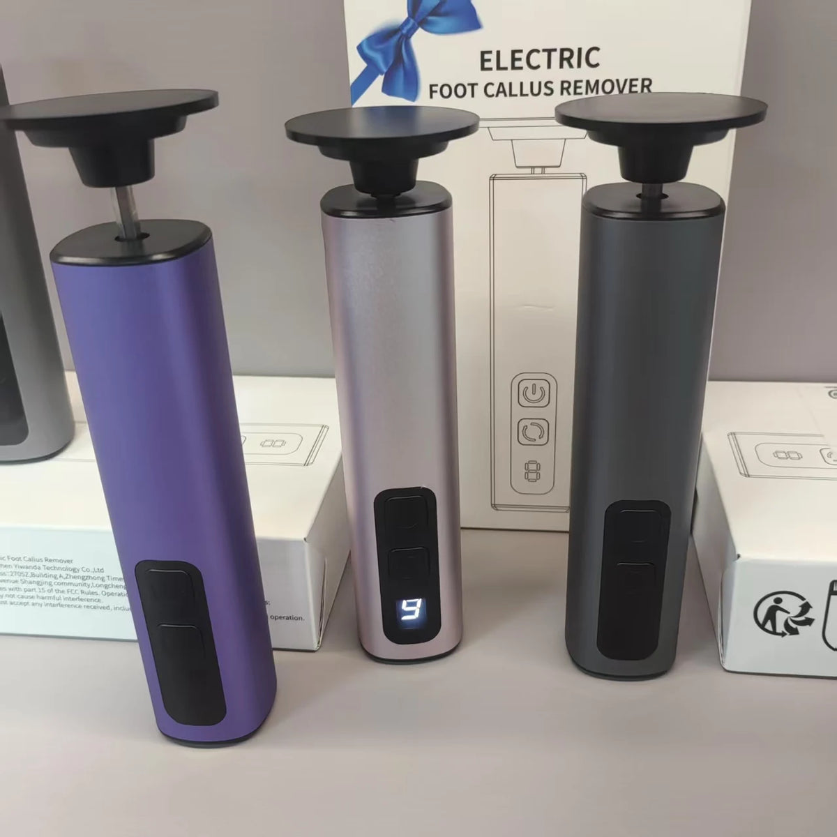 Elektrischer Hornhautentferner & Nagelfeile – 9 Stufen, 1800mAh, Aluminium, Profi-Pediküre – Seitenansicht