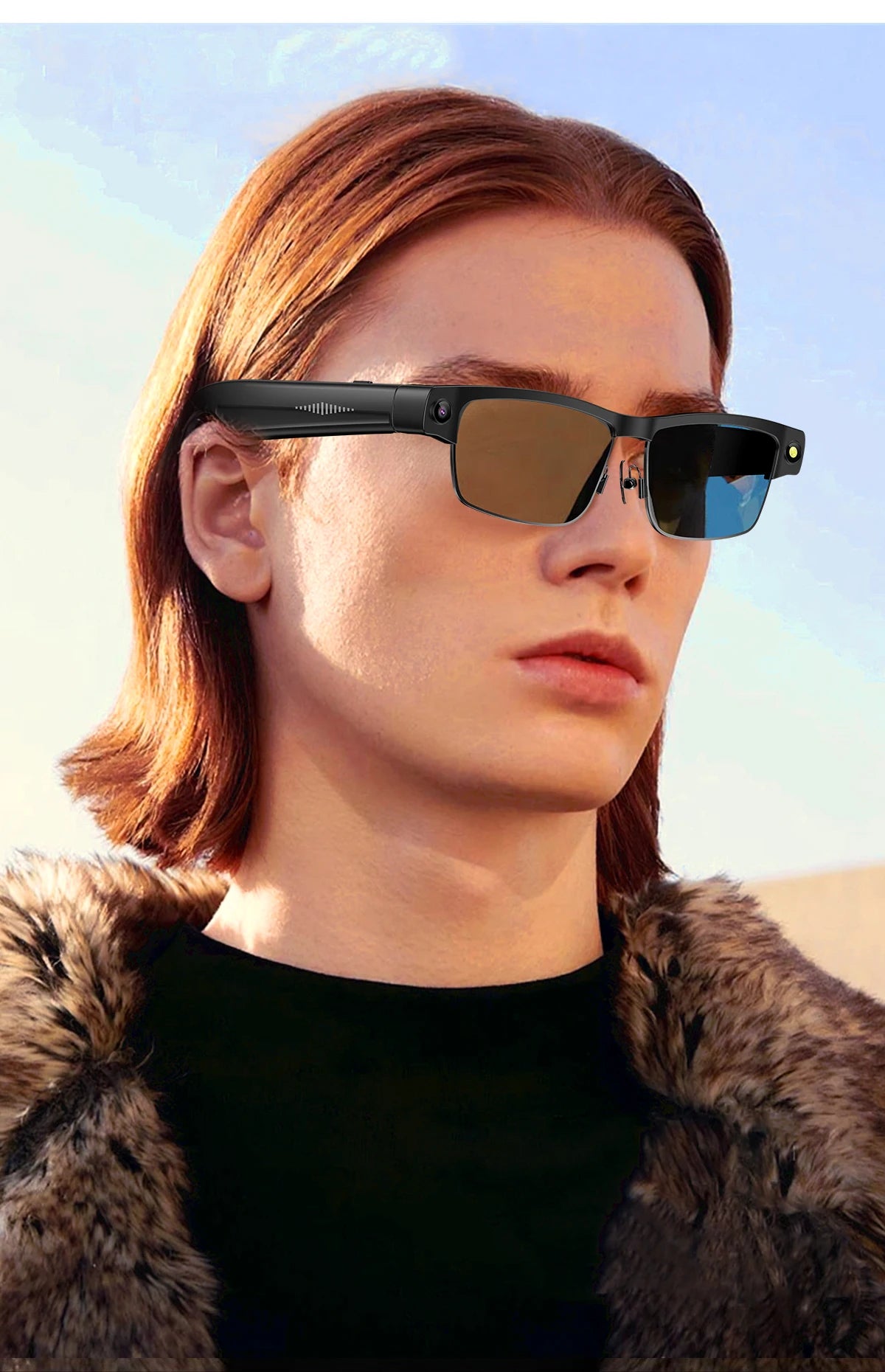 800W HD KI Smart-Brille – WiFi, Bluetooth, Sprachassistent & Objekterkennung