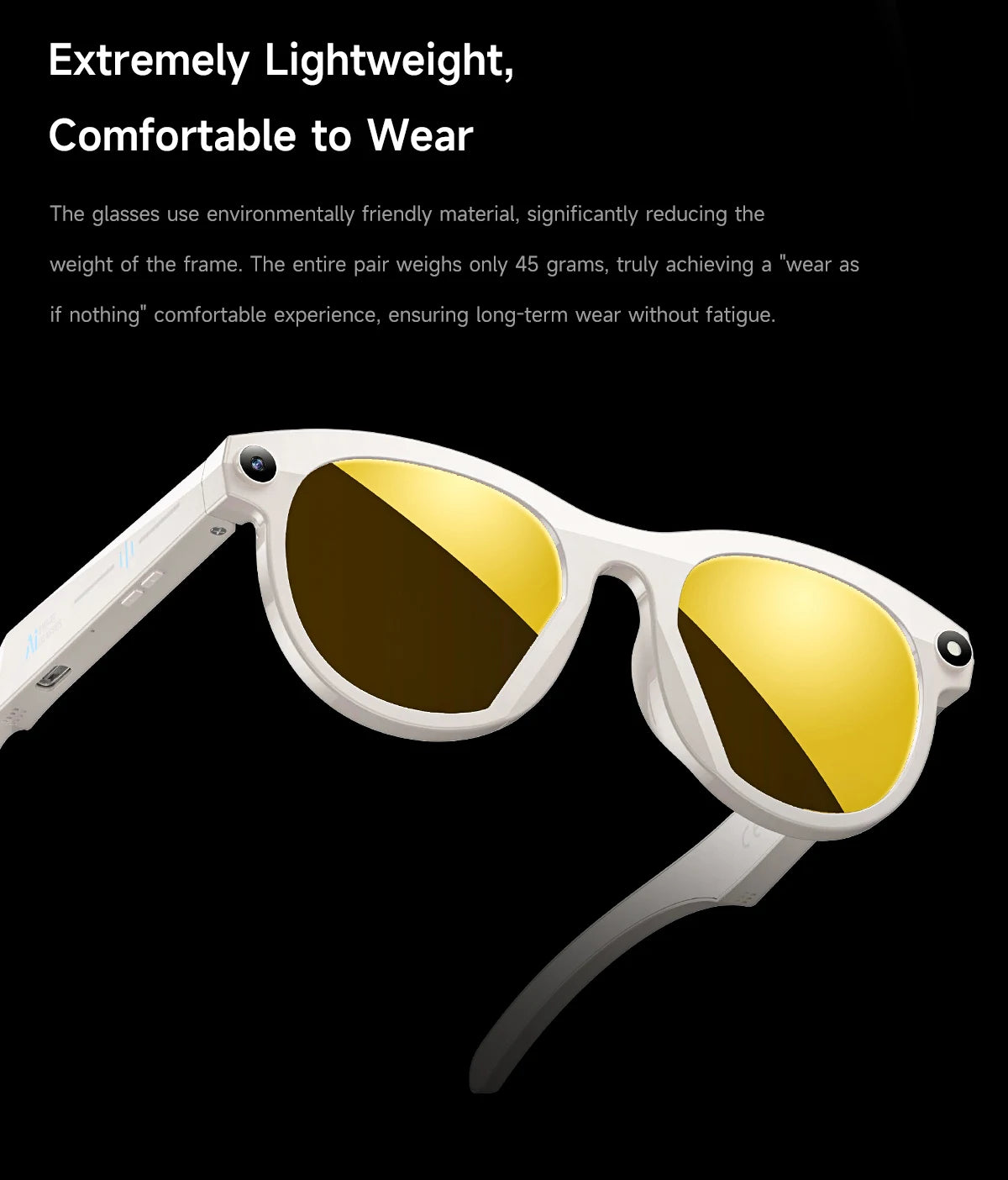 KI Smart Brille 2025 – 800W Kamera, Foto & Video, Übersetzung, Musik & BT Anruf