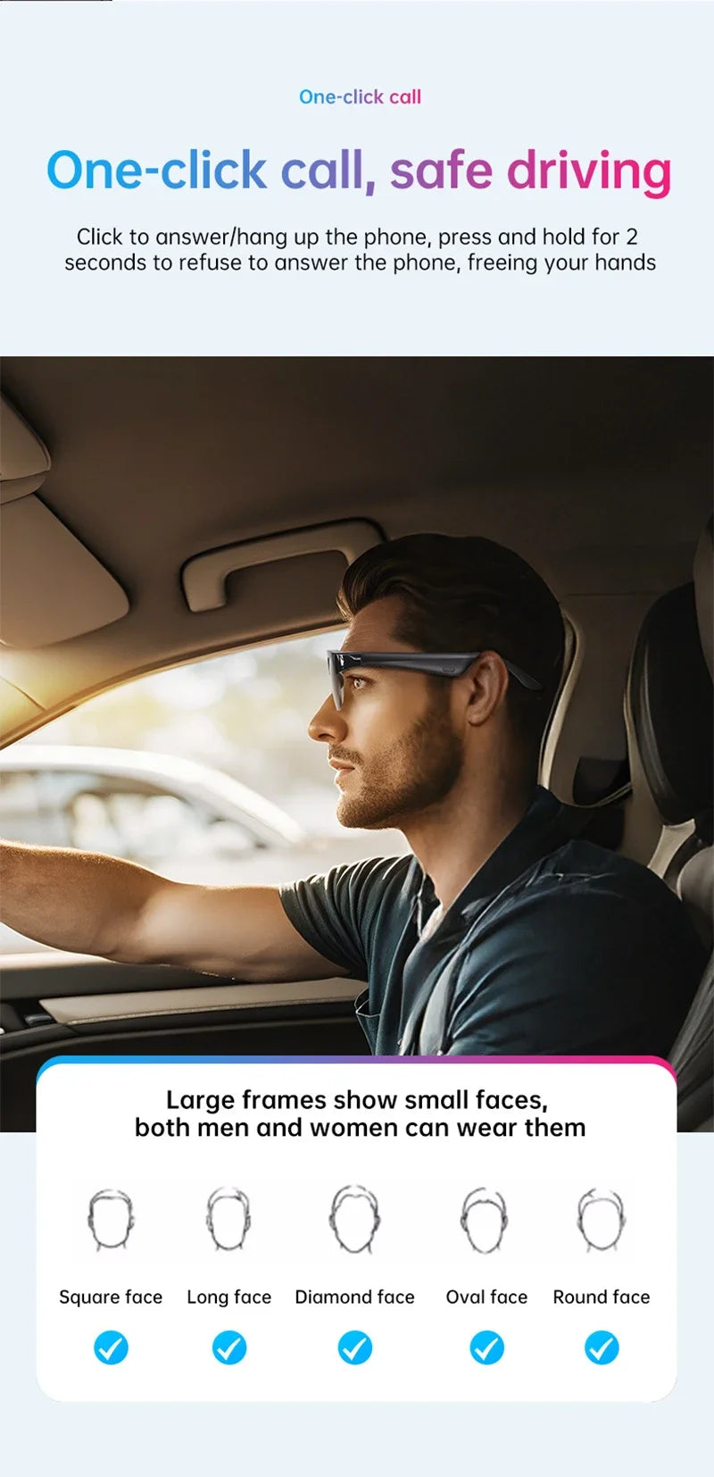 Lenovo XG89 Bluetooth-Smart-Brille für Musik und Anrufe – Produktbild 14