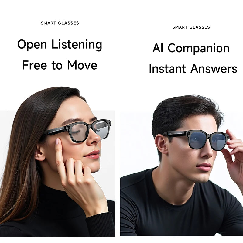 KI Smart Brille – Bilderkennung, KI-Sprachassistent, Musiksteuerung & TYPE-C Schnellladung