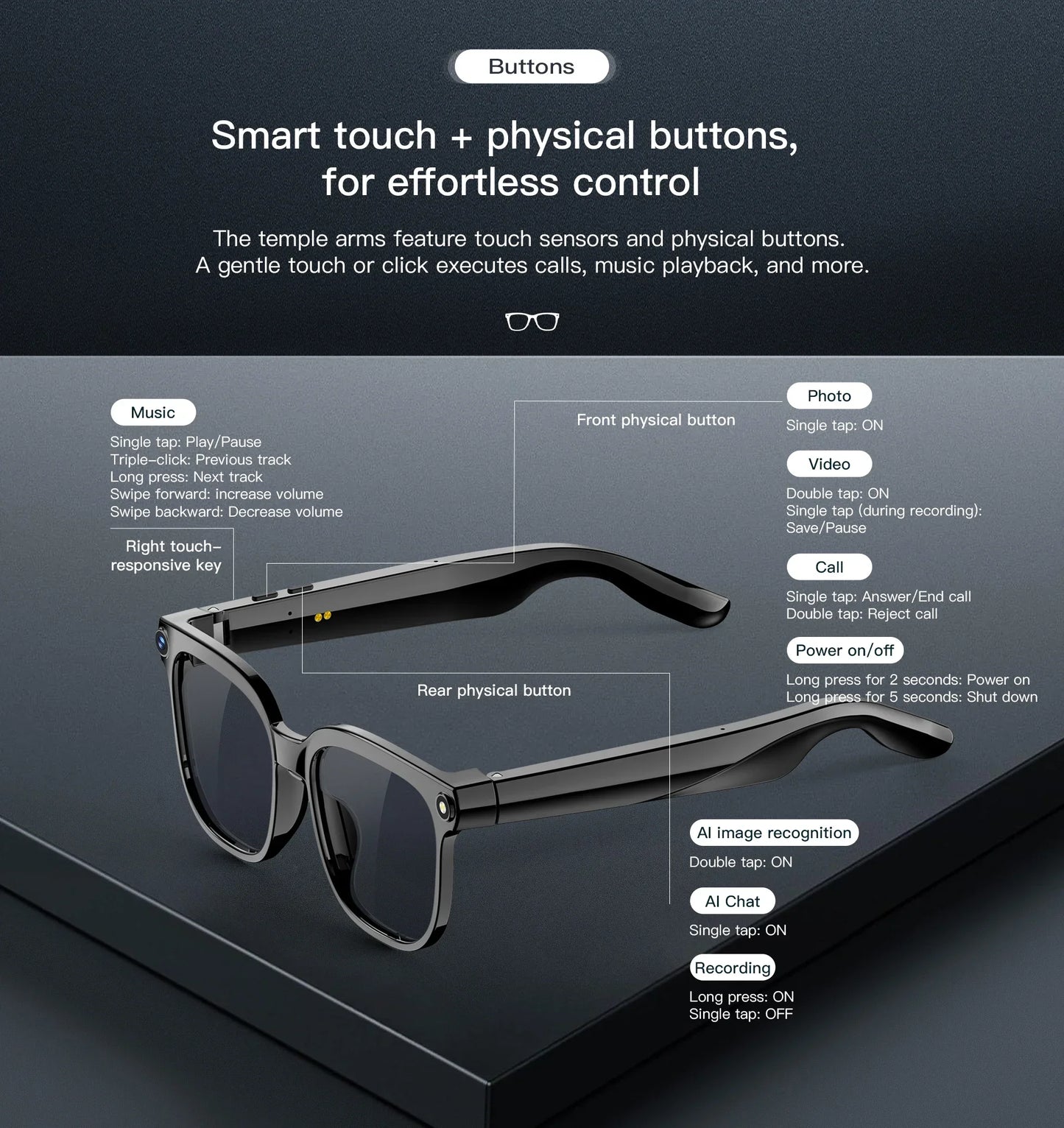 KI Smart Brille 2026 – 800W Kamera, Farbwechsel-Gläser, Wasserdicht, Übersetzung & BT