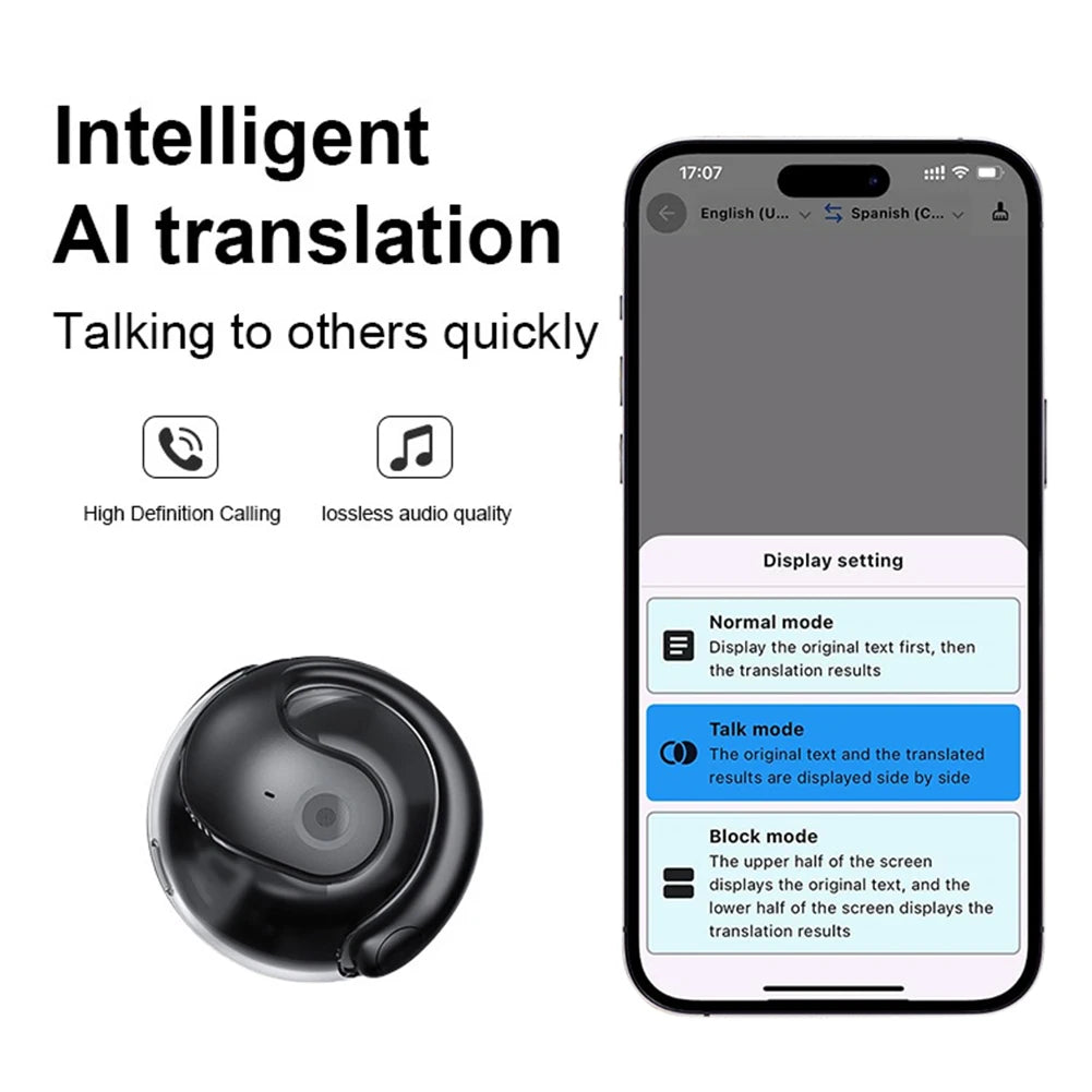 KI Übersetzungs-Earbuds – 144 Sprachen, 99% Genauigkeit, Echtzeit-Übersetzung für Reisen & Business
