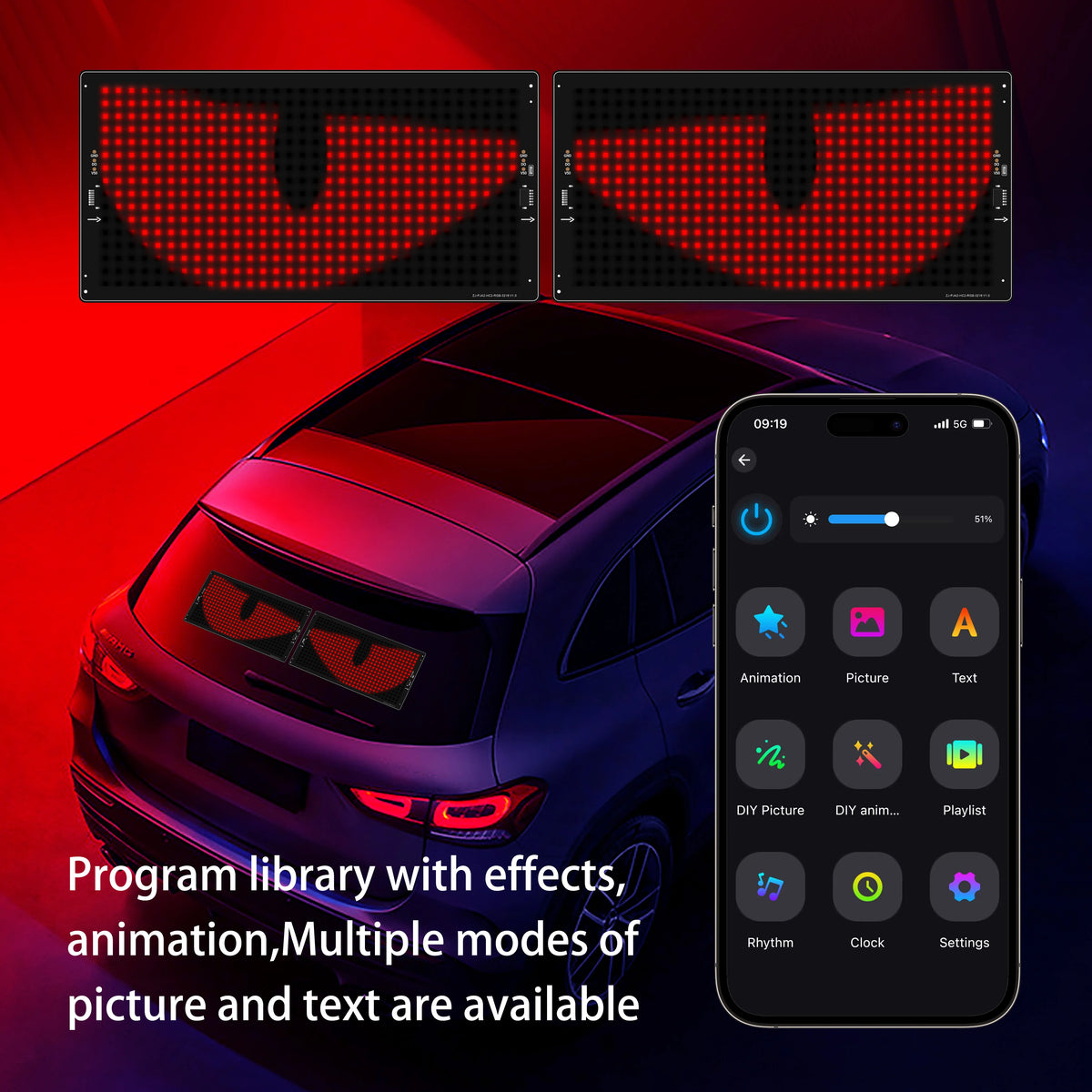 Flexibles LED-Matrix-Panel mit App-Steuerung und USB