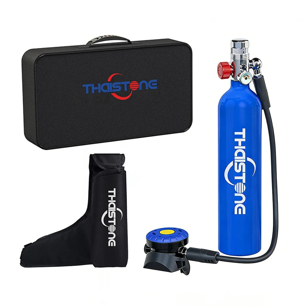 THAISTONE 1L Scuba Tauchflasche – 15–25 Min. Tauchzeit mit Adapter & Profi-Ausrüstung
