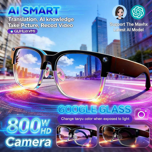 KI Smart Brille 2026 – Kamera, HD Video, Wasserdicht & KI-Übersetzung