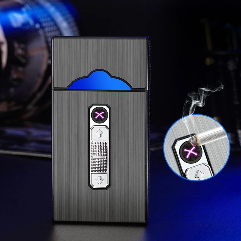 B05 USB-Zigarettenetui für 20 Zigaretten mit Dual-Lichtbogen-Feuerzeug – Produktbild 4