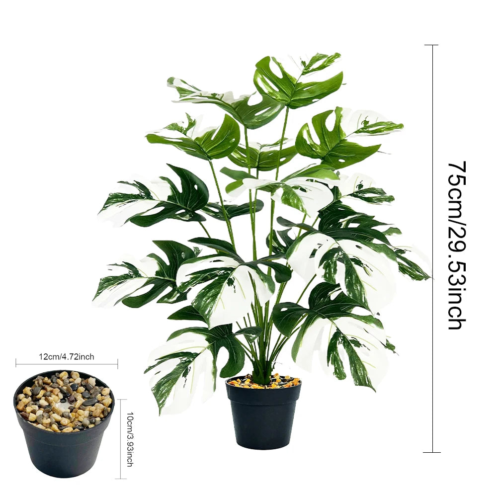 Künstliche Palme im Topf – 29 Zoll Monstera Deko Pflanze für Indoor & Outdoor