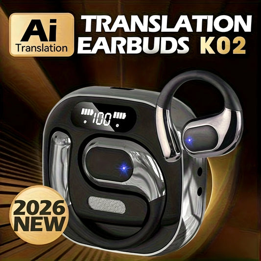 Übersetzer Earbuds 144 Sprachen – KI Echtzeit-Übersetzung, kabellose Bluetooth Kopfhörer für Business & Reisen