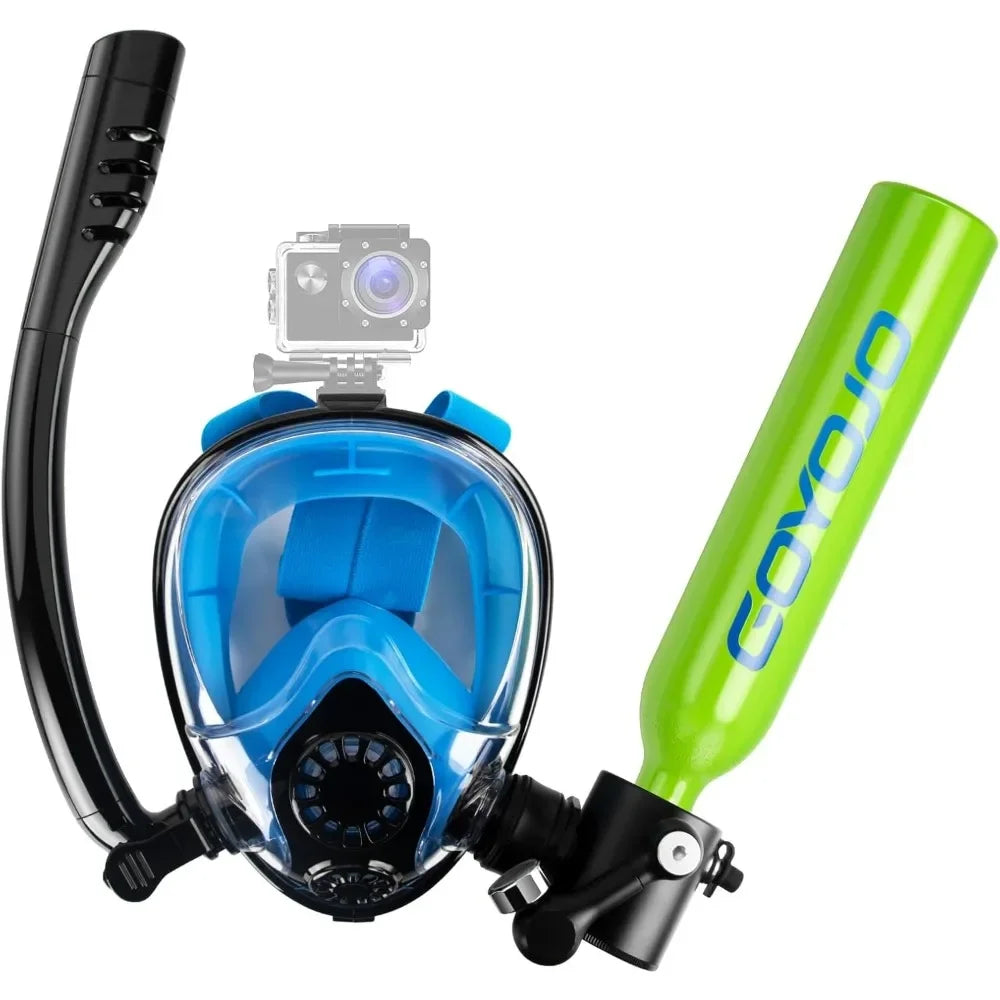 Tauchset mit Vollgesichtsmaske & 0,5 L Scuba Tank – Komplettset für Schnorcheln & Tauchen