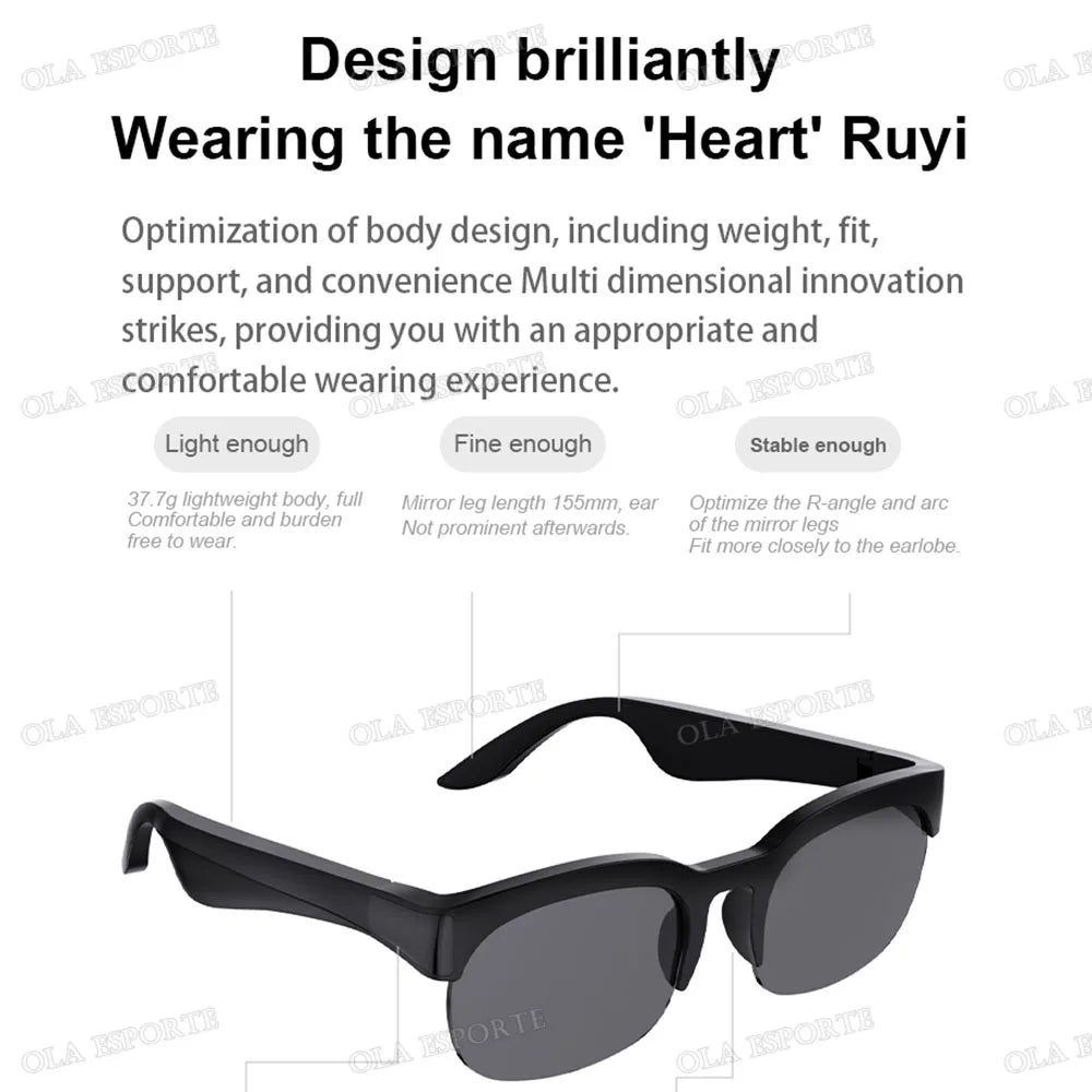 Smart Audio Brille – Bluetooth 5.3, Übersetzung in 144 Sprachen & 6h Akku