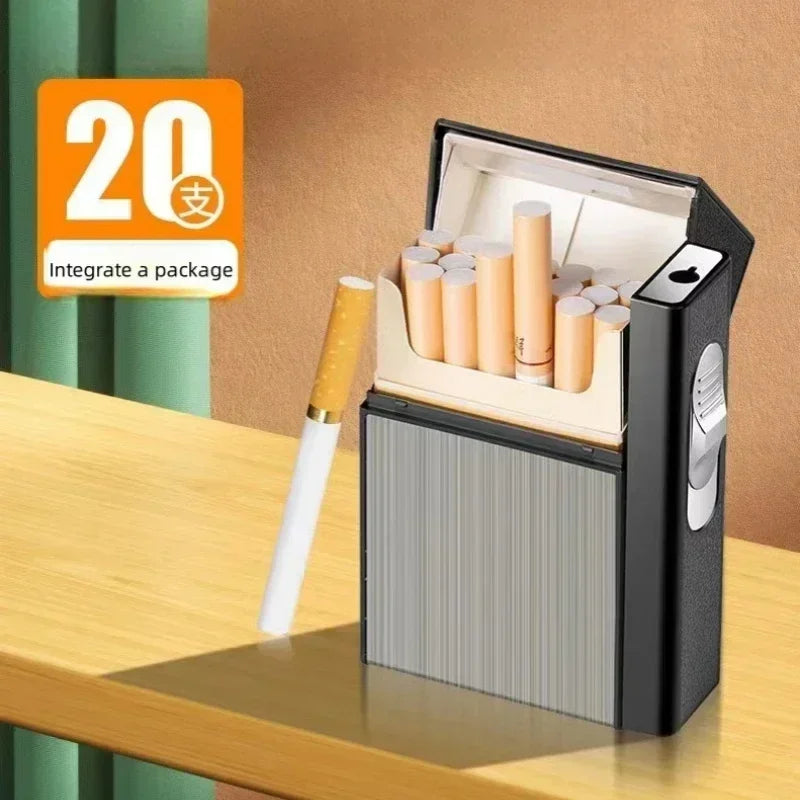 3-in-1-Zigarettenetui für 20 Zigaretten mit Gas- und USB-Feuerzeug – Produktbild 4