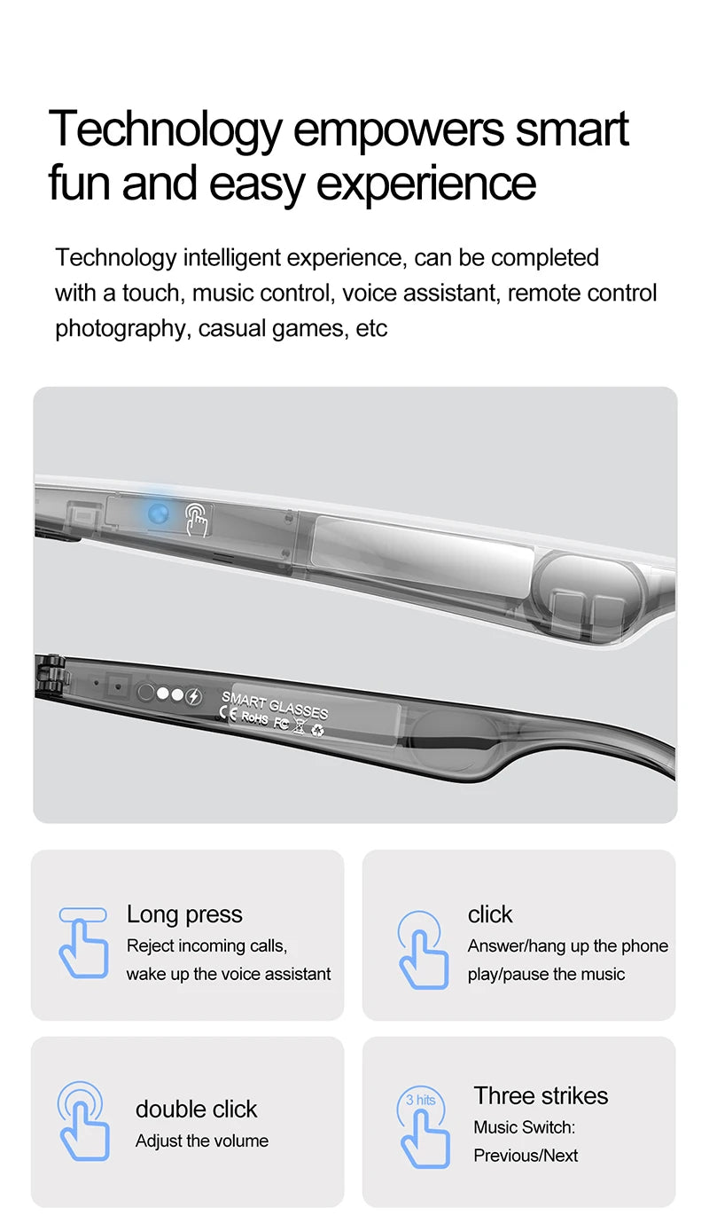 Smart Brille W100 – IP67 Wasserdicht, 164 Sprachen, GPS, Ultraleicht 25g