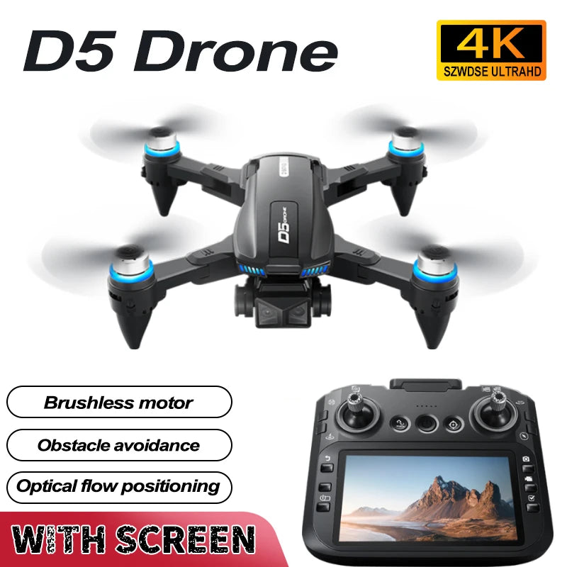 D5 Drohne – 4K Dual-Kamera, 4-seitige Hinderniserkennung, Display-Fernbedienung