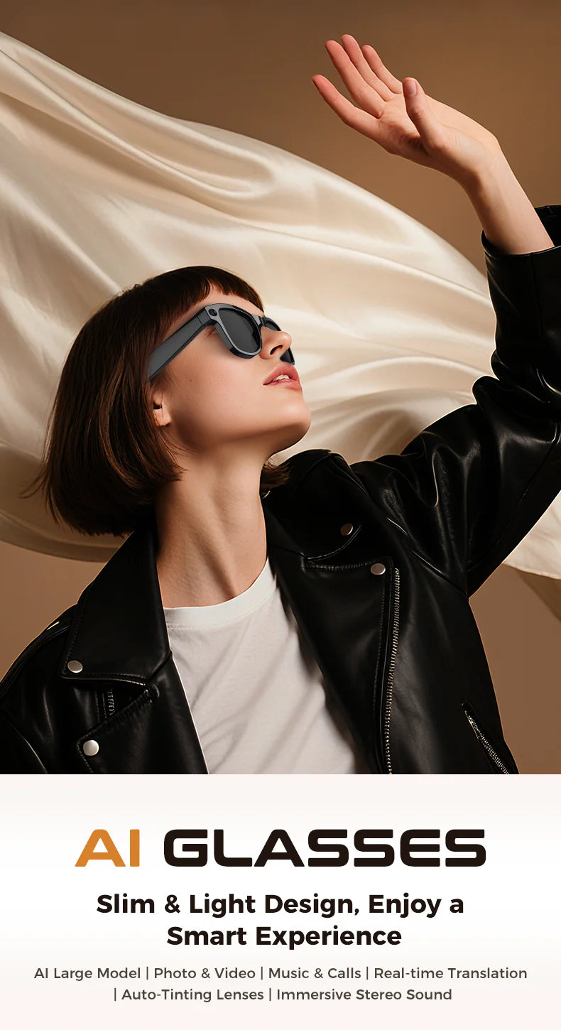 KI Smart Brille 2026 – 4K Kamera, 3600mAh Powerbank, 32GB, ChatGPT & 120+ Sprachen
