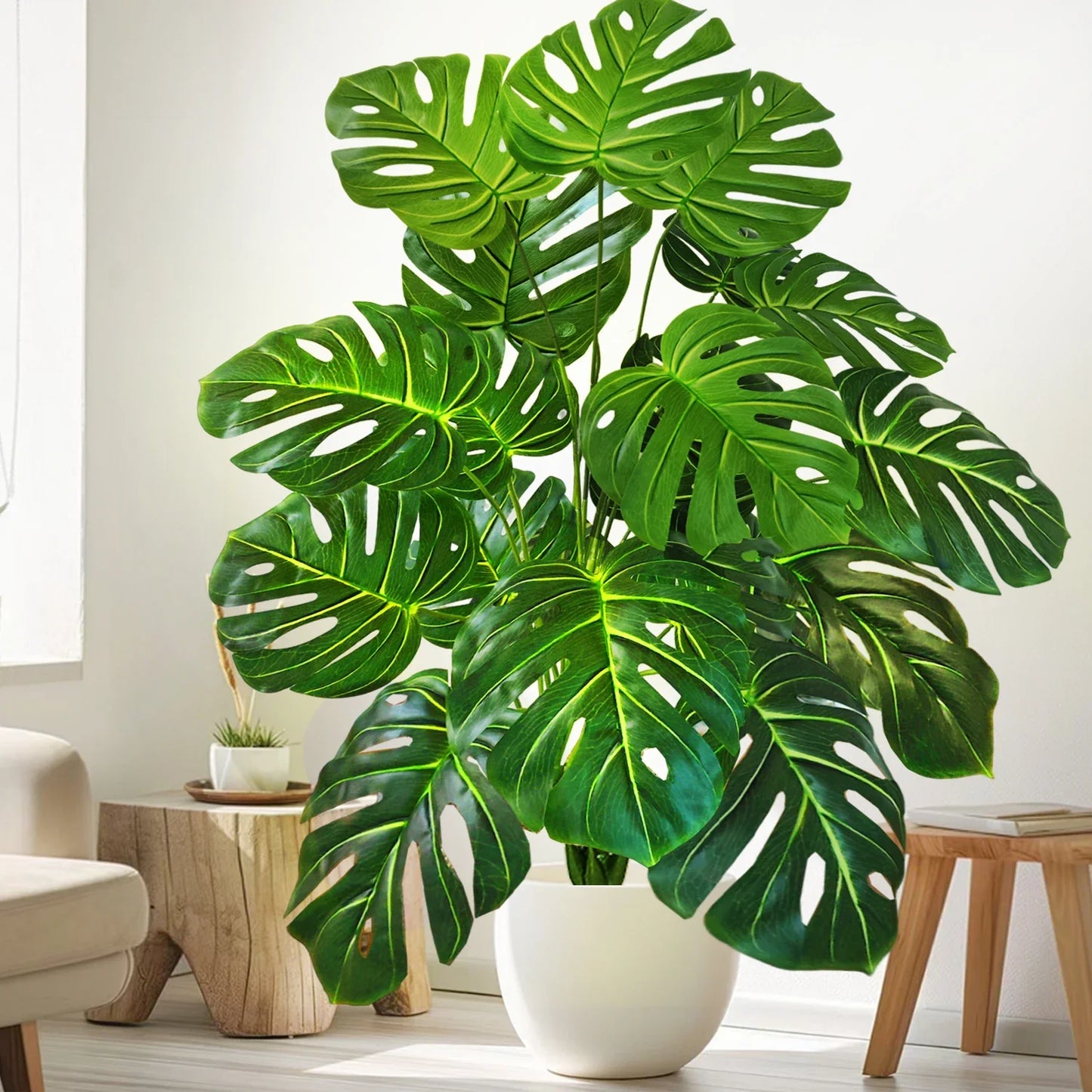 Künstliche Pflanzen Deko – Tropische Monstera für Wohnzimmer