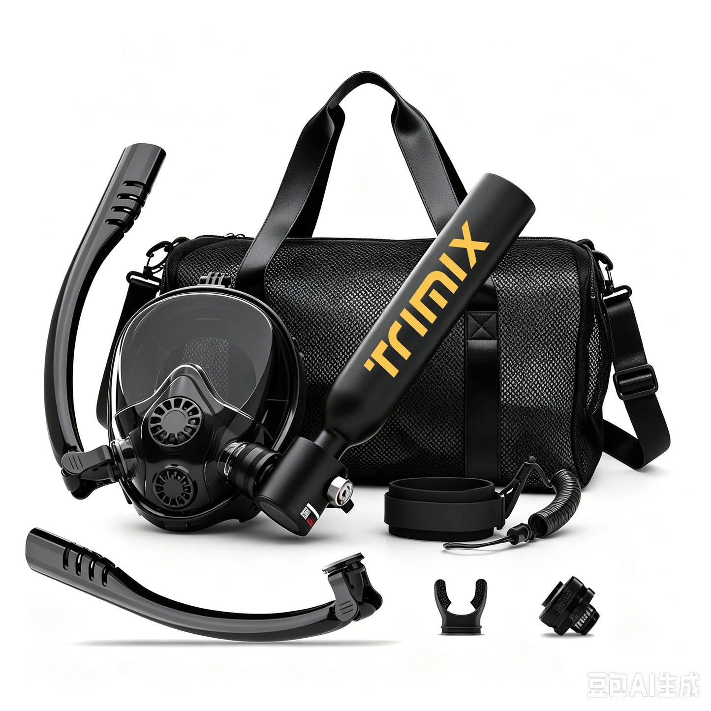 TRIMIX Mini Scuba Tank Set 0,5L – Mit Maske & Tasche, 10 Min Atemzeit für Schnorcheln & Tauchen