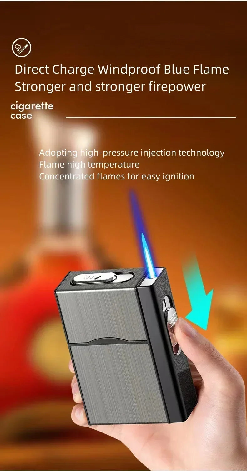 3-in-1-Zigarettenetui für 20 Zigaretten mit Gas- und USB-Feuerzeug – Produktbild 10
