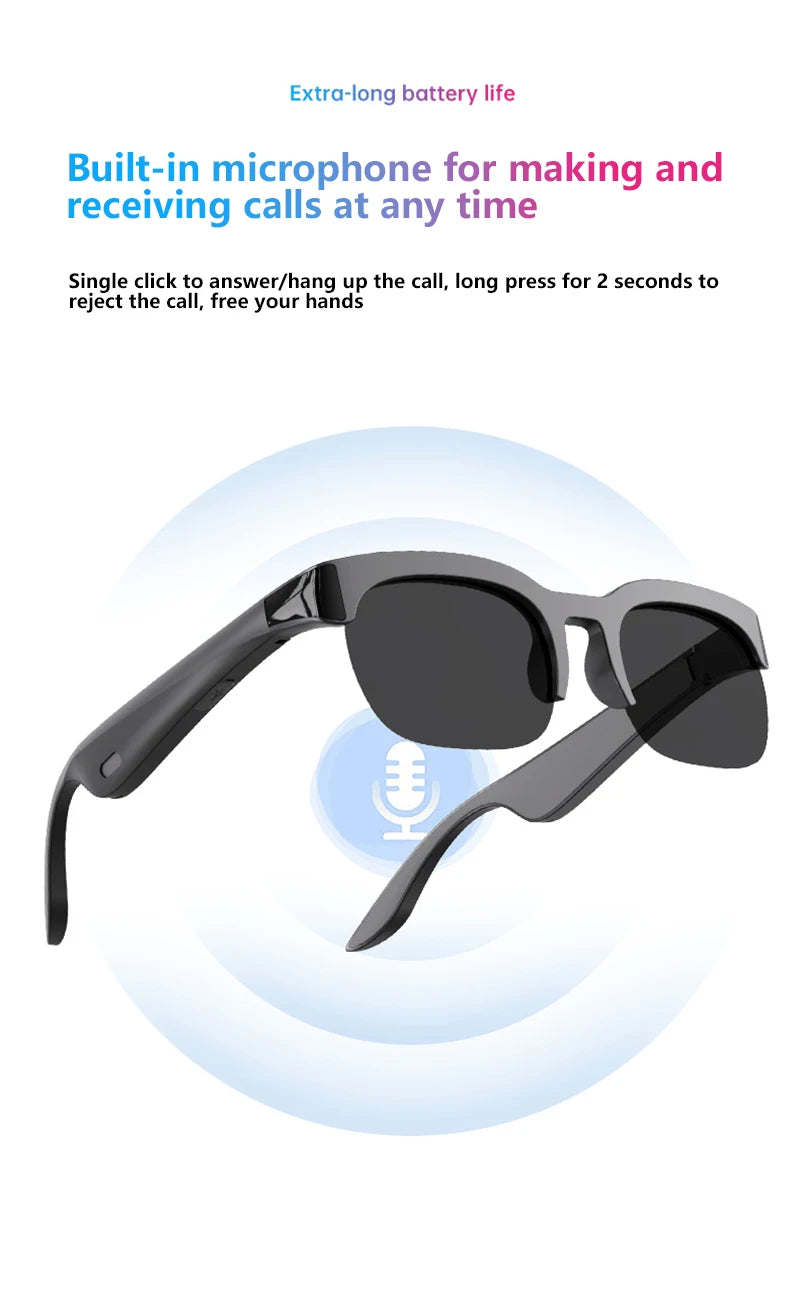 Bluetooth-Smart-Brille für Musik und Anrufe – Produktbild 10