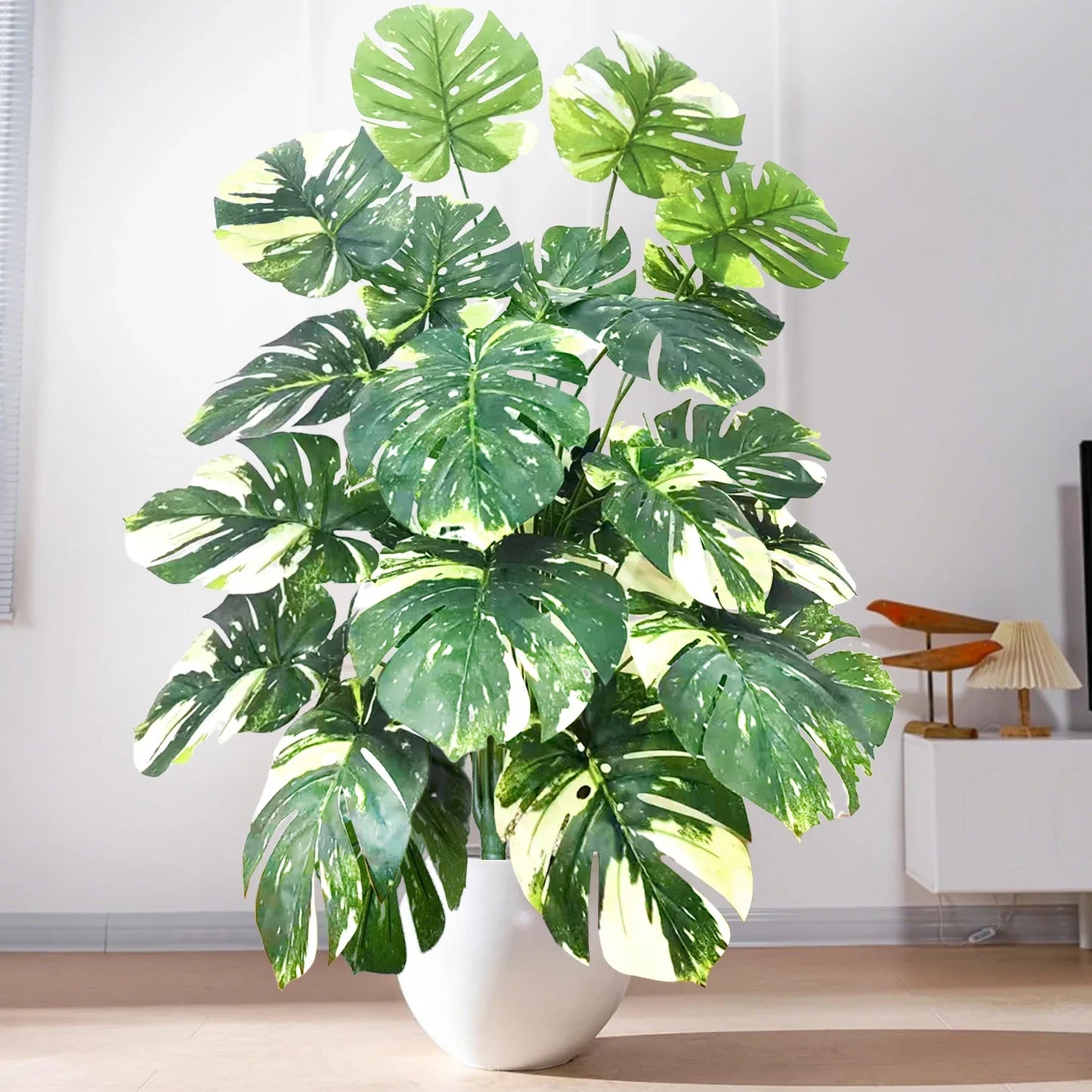 Künstliche Pflanzen Deko – Tropische Monstera für Wohnzimmer